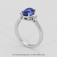 3.31 Ct. Blue Sapphire Ring, 14K White Gold 2