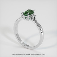 1.06 Ct. Sapphire Ring, 14K White Gold 2