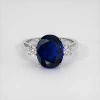 5.75 Ct. Blue Sapphire Ring, 18K White Gold 1