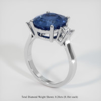 3.80 Ct. Sapphire Ring, 18K White Gold 2