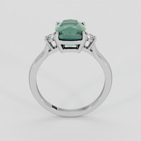 4.50 Ct. Bluish Green Sapphire Ring, 18K White Gold 3