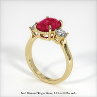 3.08 Ct. Pinkish Red Ruby Ring, 10K Yellow Gold 2
