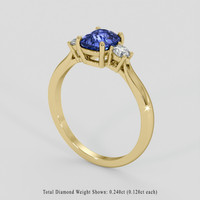 1.40 Ct. Blue Sapphire Ring, 14K Yellow Gold 2