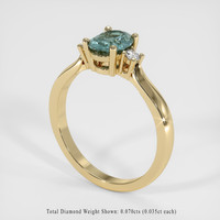 0.84 Ct. Sapphire Ring, 14K Yellow Gold 2