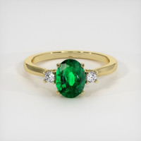 0.98 Ct. Emerald Ring, 18K Yellow Gold 1