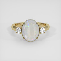 2.04 Ct. Multi Color White Opal (Light Opal) Ring, 18K Yellow Gold 1