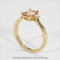 1.05 Ct. Padparadscha Sapphire Ring, 18K Yellow Gold 2