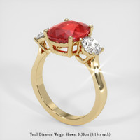 4.26 Ct. Ruby Ring, 18K Yellow Gold 2