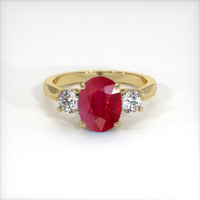 3.08 Ct. Ruby Ring, 18K Yellow Gold 1