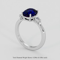 3.12 Ct. Blue Sapphire Ring, Platinum 950 2