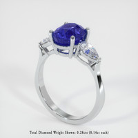 3.30 Ct. Blue Sapphire Ring, Platinum 950 2
