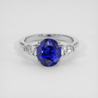 3.53 Ct. Blue Sapphire Ring, Platinum 950 1