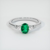 Three Stone Emerald Ring 0.76 Ct., Platinum 950 Preview