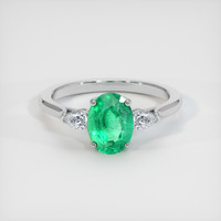 1.34 Ct. Emerald Ring, Platinum 950 1