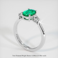 1.10 Ct. Emerald Ring, Platinum 950 2