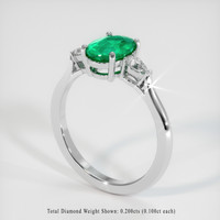 1.07 Ct. Emerald Ring, Platinum 950 2