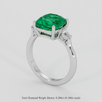 3.37 Ct. Emerald Ring, Platinum 950 2