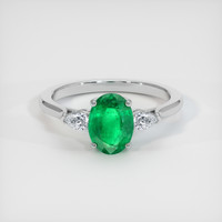 0.96 Ct. Emerald Ring, Platinum 950 1