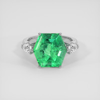 7.61 Ct. Emerald Ring, Platinum 950 1