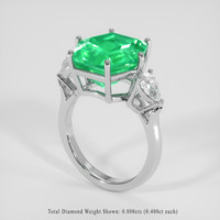 7.61 Ct. Emerald Ring, Platinum 950 2