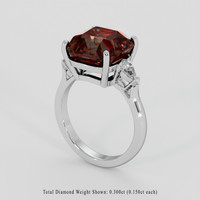 9.60 Ct. Reddish Orange Spessartite Garnet Ring, Platinum 950 2