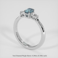 0.47 Ct. Bluish Green to Reddish Purple Alexandrite Ring, Platinum 950 2