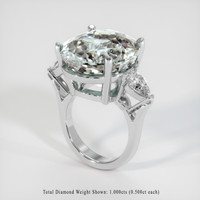 18.94 Ct. Gemstone Ring, Platinum 950 2