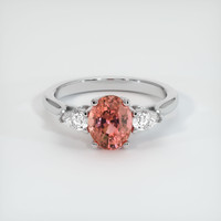 1.12 Ct. Padparadscha Sapphire Ring, Platinum 950 1