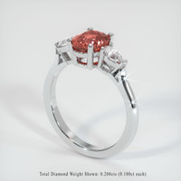 1.12 Ct. Padparadscha Sapphire Ring, Platinum 950 2