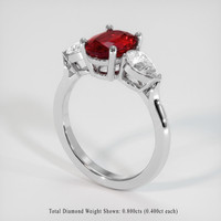 2.04 Ct. Ruby Ring, Platinum 950 2