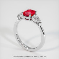 1.17 Ct. Ruby Ring, Platinum 950 2