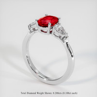 1.42 Ct. Ruby Ring, Platinum 950 2