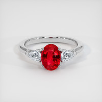 1.29 Ct. Ruby Ring, Platinum 950 1