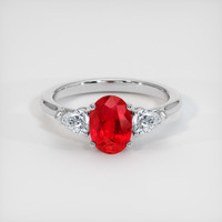 1.30 Ct. Ruby Ring, Platinum 950 1