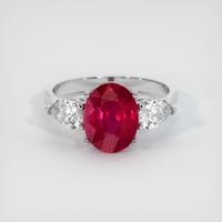 3.01 Ct. Ruby Ring, Platinum 950 1