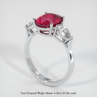 3.01 Ct. Ruby Ring, Platinum 950 2