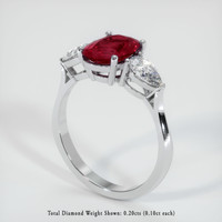 2.00 Ct. Ruby Ring, Platinum 950 2