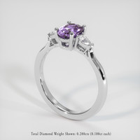 1.15 Ct. Purple Sapphire Ring, Platinum 950 2