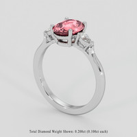2.04 Ct. Padparadscha Sapphire Ring, Platinum 950 2