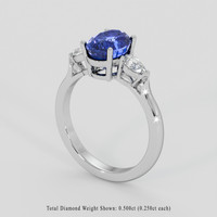3.31 Ct. Blue Sapphire Ring, Platinum 950 2