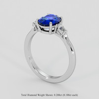 2.56 Ct. Blue Sapphire Ring, Platinum 950 2