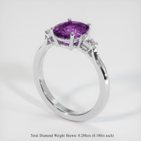 2.06 Ct. Purple Sapphire Ring, Platinum 950 2