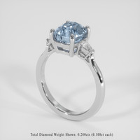 3.48 Ct. Greyish Blue Sapphire Ring, Platinum 950 2