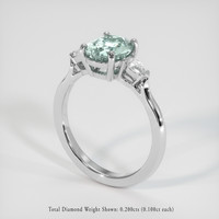 1.79 Ct. Bluish Green Sapphire Ring, Platinum 950 2