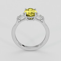 2.57 Ct. Greenish Yellow Sapphire Ring, Platinum 950 3