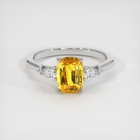 1.78 Ct. Orange Sapphire Ring, Platinum 950 1