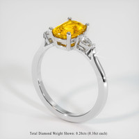 1.78 Ct. Orange Sapphire Ring, Platinum 950 2