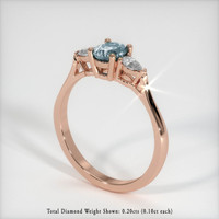 0.71 Ct. Sapphire Ring, 14K Rose Gold 2