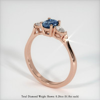 0.81 Ct. Sapphire Ring, 14K Rose Gold 4