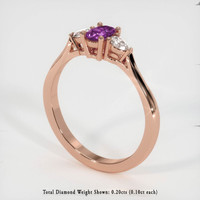 1.04 Ct. Sapphire Ring, 14K Rose Gold 2
